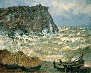 Claude Monet Stormy Sea in Etretat France oil painting artist